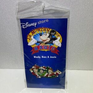 Disney store 12 months of magic pins woody buzz, and Jesse Christmas